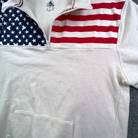 Disney Parks Medium Red White Blue USA 1/4 Zip Mickey Stars Walt Disney World M - Picture 8 of 12